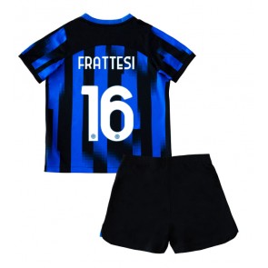 Inter Milan Davide Frattesi #16 Hemmaställ Barn 2023-24 Kortärmad (+ Korta byxor)